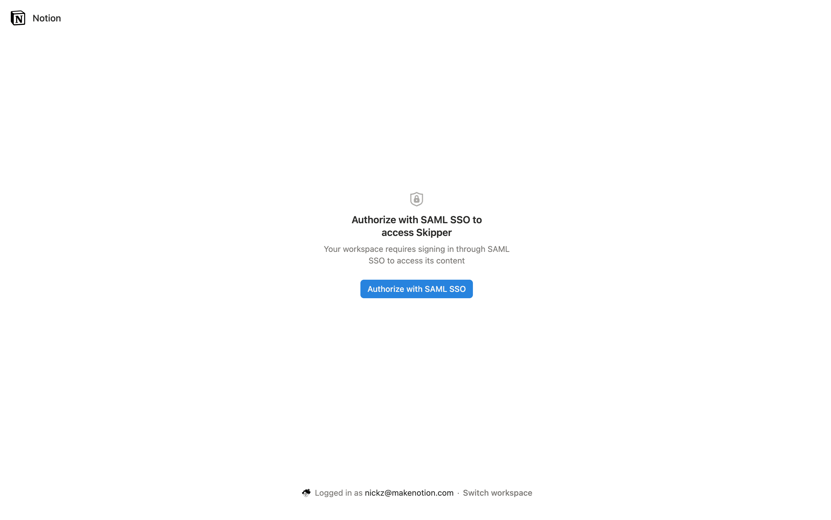 ca: pantalla de autorización saml para el espacio de trabajo
