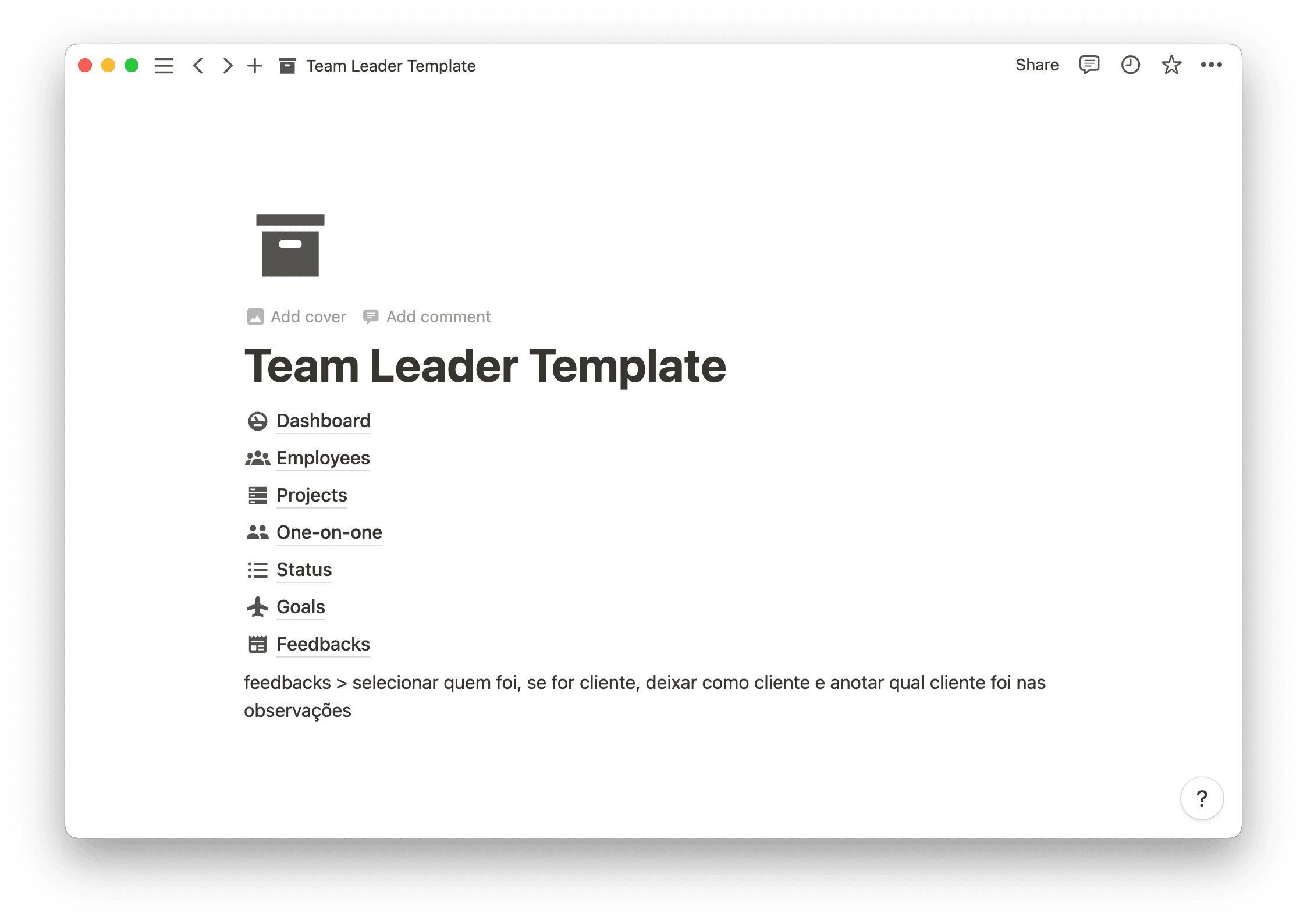 Team Leader Template