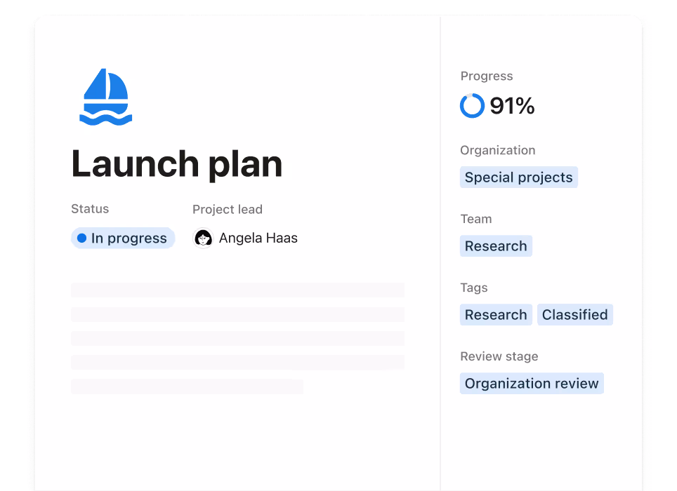Un documento de plan de lanzamiento adaptado a tu equipo