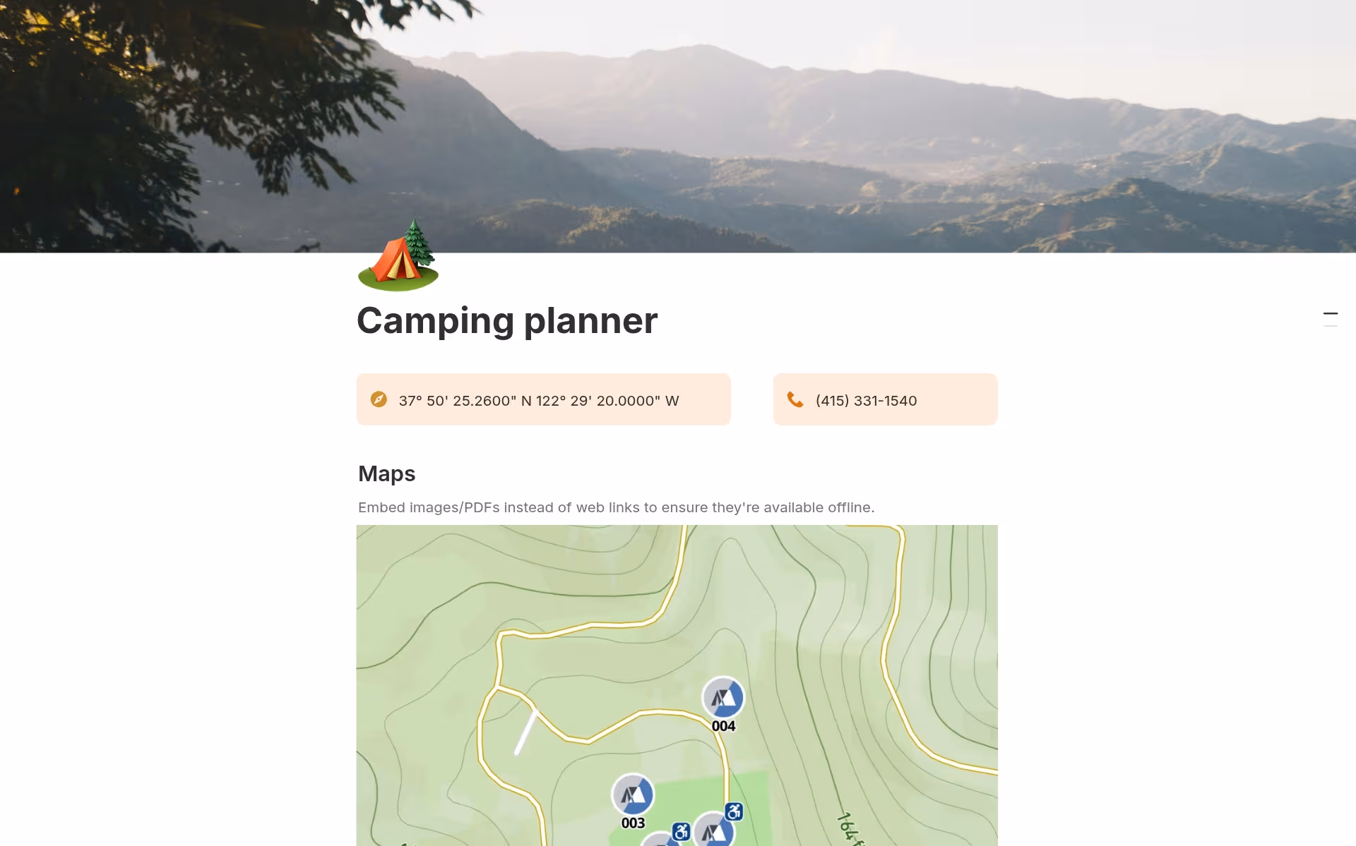 Captura de pantalla de la colección Your digital detox playground creada por Notion