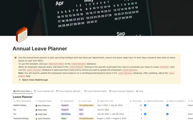 Annual Leave Planner